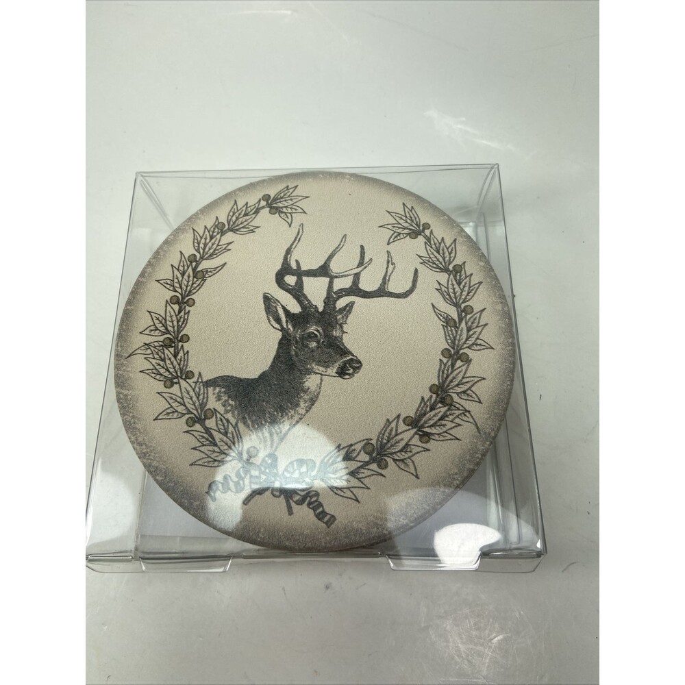 A Gilded Life Round Deer Coasters Set of 4 By Silvestri